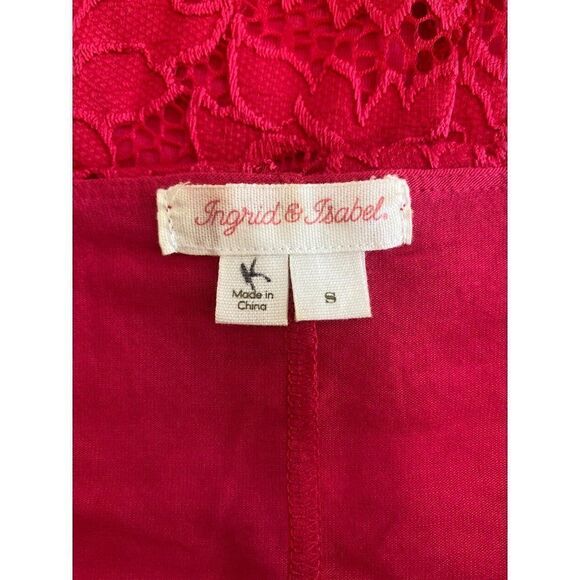 Ingrid & Isabel women's hot pink boat neck pointelle long sleeve sheath dress S - Picture 7 of 8